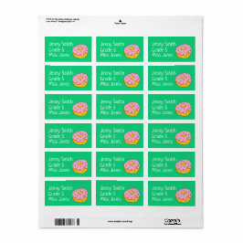 Schulbücheretiketten in Rosa Adressaufkleber