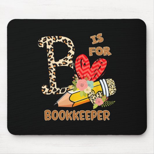 Schulbuchhaltertag Leopard Blume Lehrer Mousepad (Vorne)