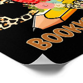 Schulbuchhaltertag Leopard Blume Lehrer Poster (Ecke)