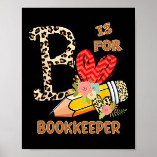 Schulbuchhaltertag Leopard Blume Lehrer Poster