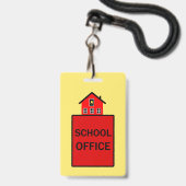 Schulbüro-Hall-Pass Ausweis (Vorderseite mit Lanyard)