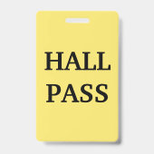 Schulbüro-Hall-Pass Ausweis (Rückseite)