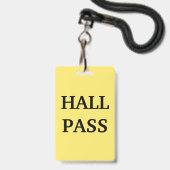 Schulbüro-Hall-Pass Ausweis (Rückseite mit Lanyard)