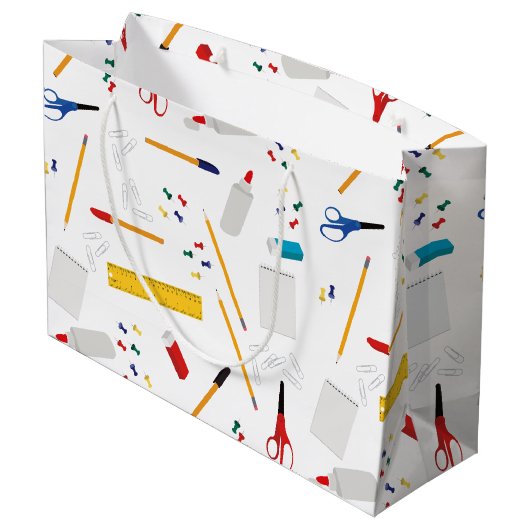 Schulbüros und Handwerksbedarf Muster Große Geschenktüte (Rückseite Schrägansicht)