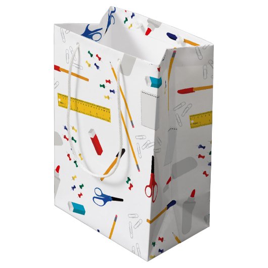 Schulbüros und Handwerksbedarf Muster Mittlere Geschenktüte (Rückseite Schrägansicht)