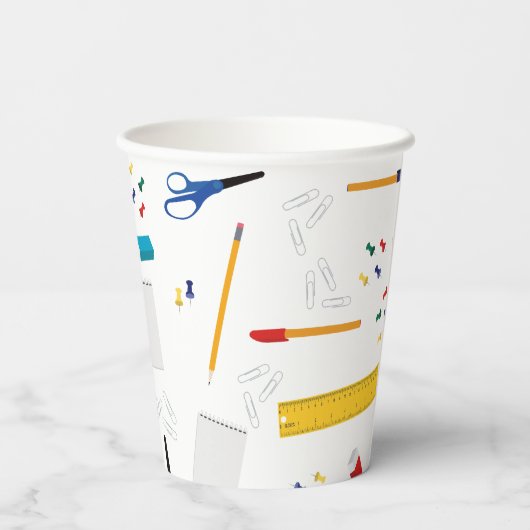 Schulbüros und Handwerksbedarf Muster Pappbecher (Rückseite)