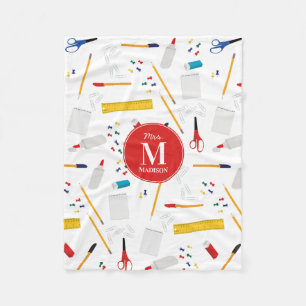 Schulbüros und Handwerksmaterial Mustermonogramm Fleecedecke