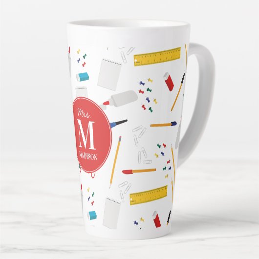 Schulbüros und Handwerksmaterial Mustermonogramm Milchtasse (Rechte Ecke)