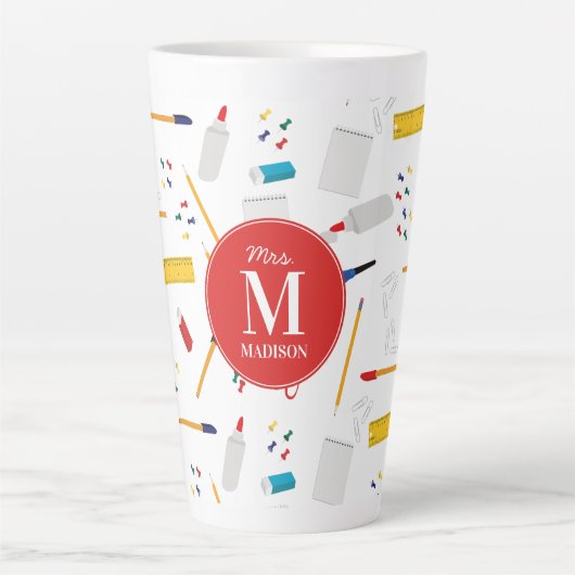 Schulbüros und Handwerksmaterial Mustermonogramm Milchtasse (Vorderseite)