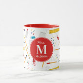 Schulbüros und Handwerksmaterial Mustermonogramm Tasse (Zentrum)