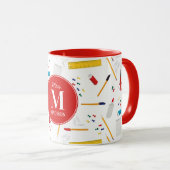 Schulbüros und Handwerksmaterial Mustermonogramm Tasse (VorderseiteRechts)