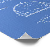Schulbus 1937 Patentart Blueprint Poster (Ecke)
