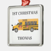 Schulbus 1 Weihnachtsstopp Ornament Aus Metall (Links)