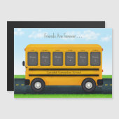 Schulbus 6 Foto Frame Maßgeschneiderte Freundinnen Magneteinladung (Vorne/Hinten)