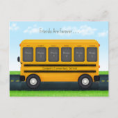 Schulbus 6 Foto Frame Maßgeschneiderte Freundinnen Postkarte (Vorderseite)