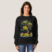 Schulbus auf Weihnachtsbaum Weihnachtsbus Sweatshirt (Vorne ganz)