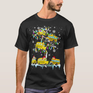 Schulbus auf Weihnachtsbaum Weihnachtsbus T-Shirt