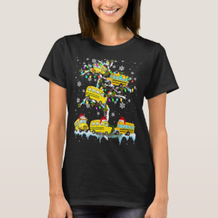 Schulbus auf Weihnachtsbaum Weihnachtsbus T-Shirt