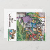 Schulbus aus dem Buch "Ein Bär mit Pants" Postkarte (Vorne/Hinten)