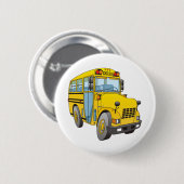 Schulbus-Cartoon Button (Vorne & Hinten)