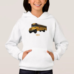 Schulbus Cartoon-Illustration Hoodie