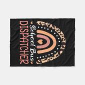Schulbus-Dispatcher Leopard Rainbow Fleecedecke (Vorderseite (Horizontal))