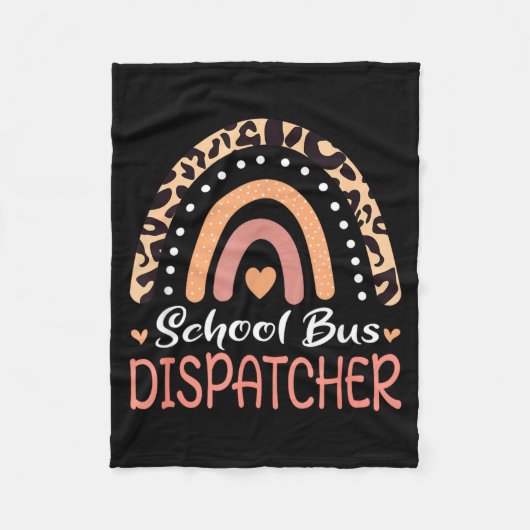 Schulbus-Dispatcher Leopard Rainbow Fleecedecke (Vorderseite)