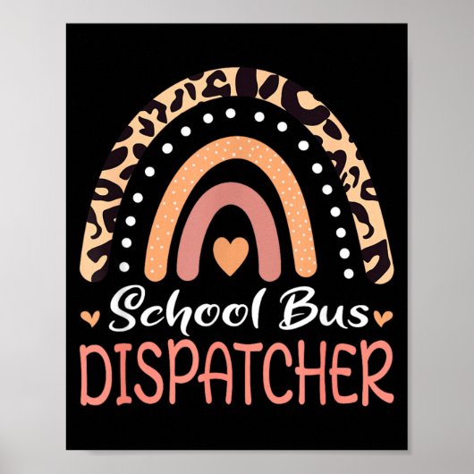 Schulbus Dispatcher Leopard Regenbogen Poster (Vorne)