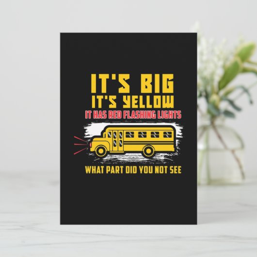 Schulbus - es ist groß save the date (Stehend Vorderseite)