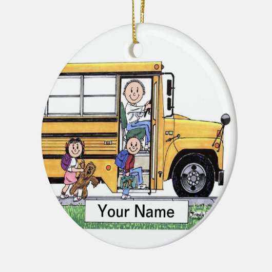 Schulbus-Fahrer - Mann Keramikornament (Links)