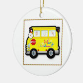 Schulbus-Fahrer-Weihnachtsverzierung Keramik Ornament (Links)