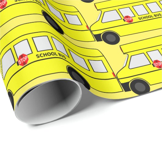 Schulbus Geschenkpapier (Rolleneckpunkt)