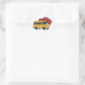 Schulbus Held Runder Aufkleber (Tasche)