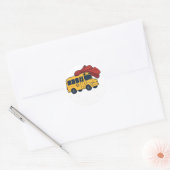 Schulbus Held Runder Aufkleber (Umschlag)