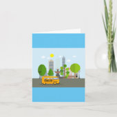 Schulbus in der Stadt Karte (Vorderseite)