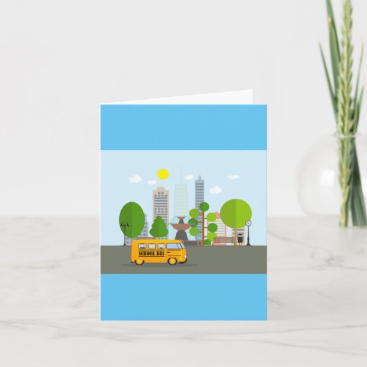 Schulbus in der Stadt Karte (Vorderseite)