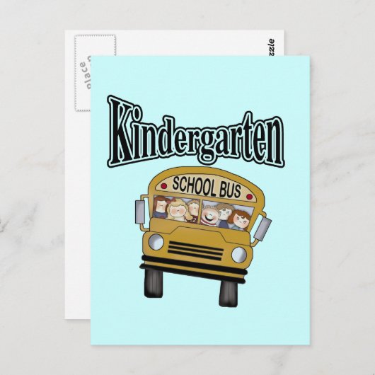 Schulbus Kindergarten Tshirts und Geschenke Postkarte (Vorne/Hinten)