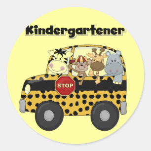 Schulbus Kindergartner Tshirts und Geschenke Runder Aufkleber