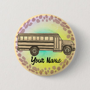 Schulbus-Knopf Button