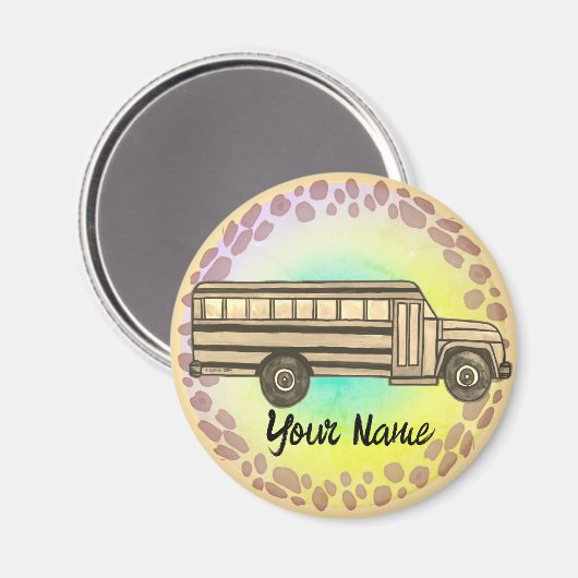 Schulbus Magnet (Vorderseite/Rückseite)