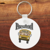 Schulbus mit Kindern im Vorschulalter Schlüsselanhänger (Vorderseite)