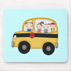 Schulbus mit KinderT - Shirts und -geschenken Mousepad