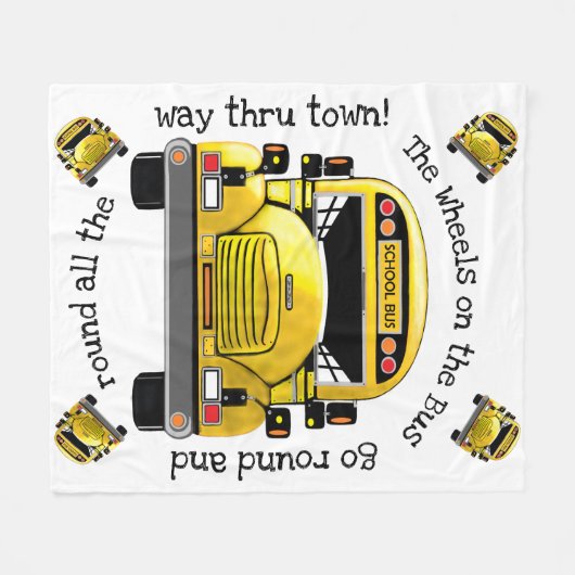 Schulbus Personalisiert Blanket Fleecedecke (Vorderseite (Horizontal))