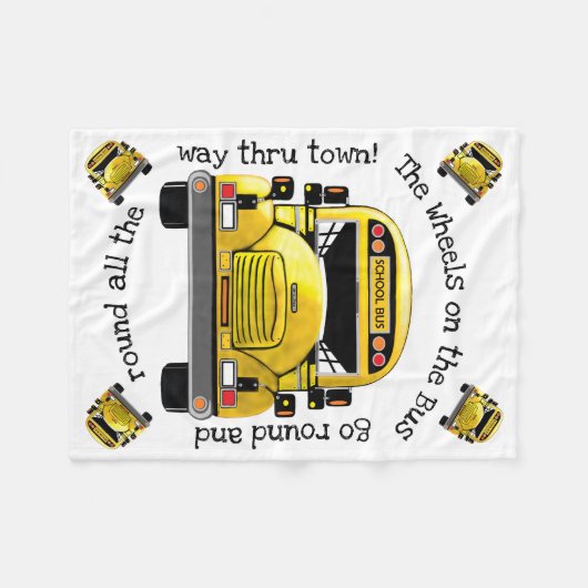Schulbus Personalisiert Blanket Fleecedecke (Vorderseite (Horizontal))