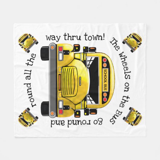 Schulbus Personalisiert Blanket Fleecedecke (Vorderseite (Horizontal))