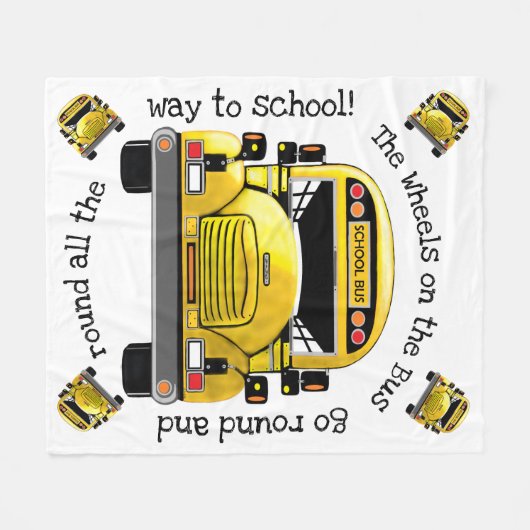 Schulbus-personalisierte Decke (Vorderseite (Horizontal))