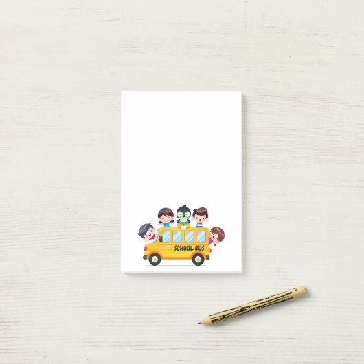 Schulbus Post-it Klebezettel (Auf Schreibtisch)
