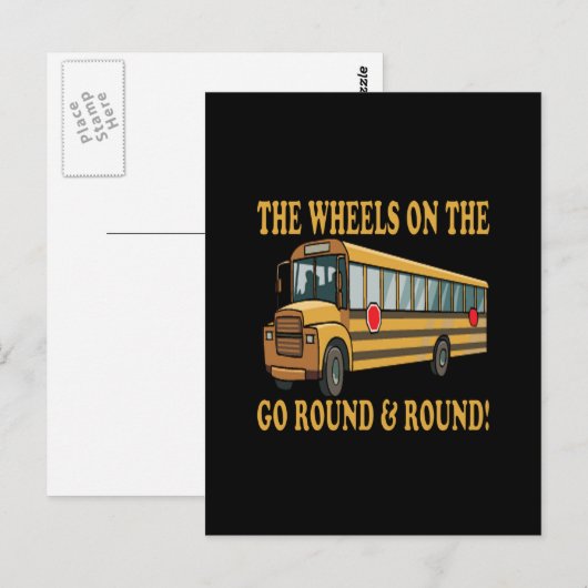 Schulbus Postkarte (Vorne/Hinten)