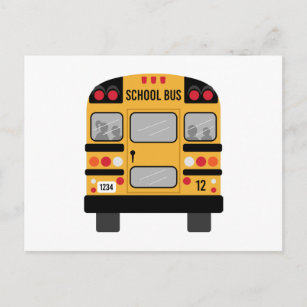 Schulbus Postkarte