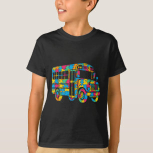 Schulbus Puzzle Autismus Bewusstsein Autistische F T-Shirt